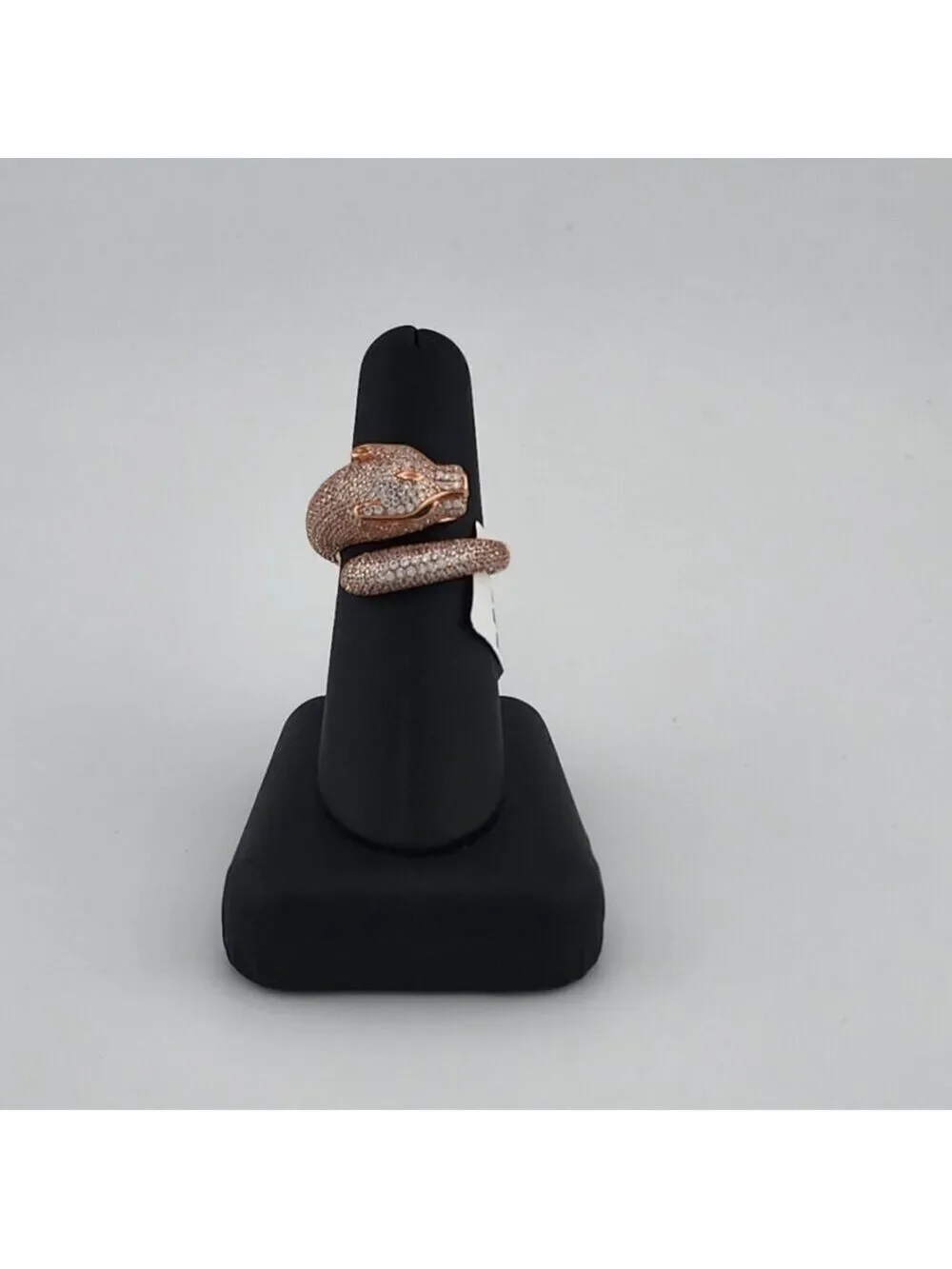 LAST ONE Fierce & Stylish: Panther Ring in 925 Silver with CZ Stones